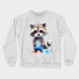 This cute little raccoon is too adorable to resist Crewneck Sweatshirt